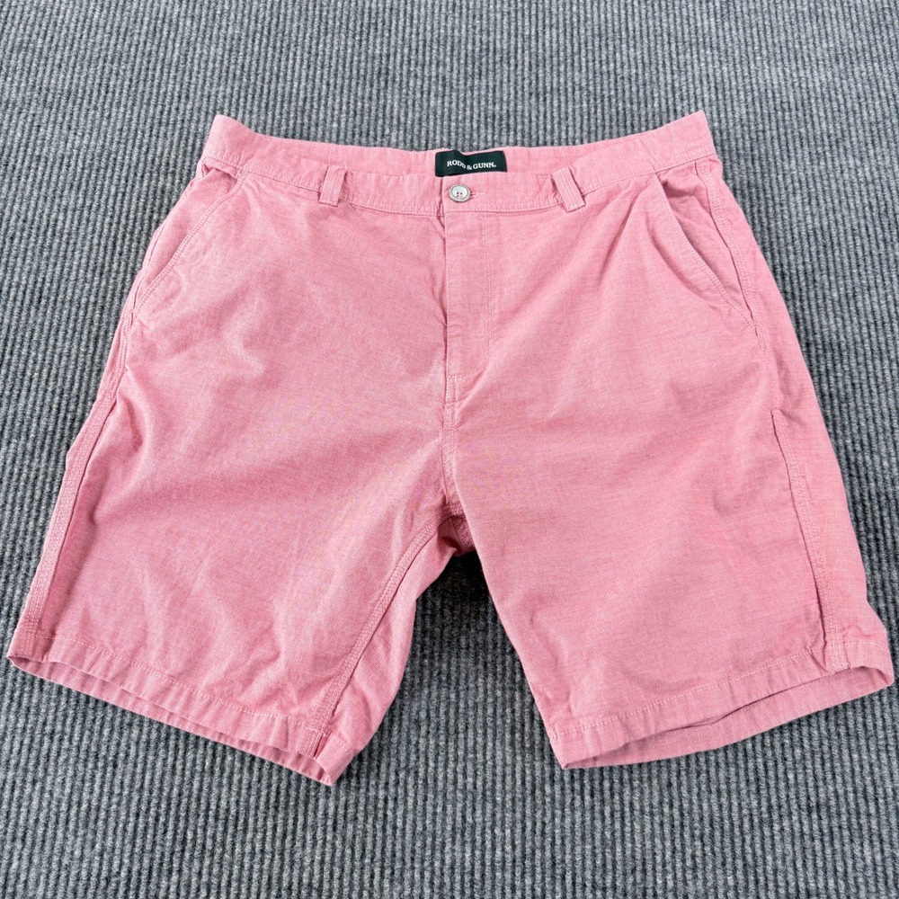 Rodd & Gunn Original Fit Shorts Mens Size 36 Pink Textured Chino Casual Summer